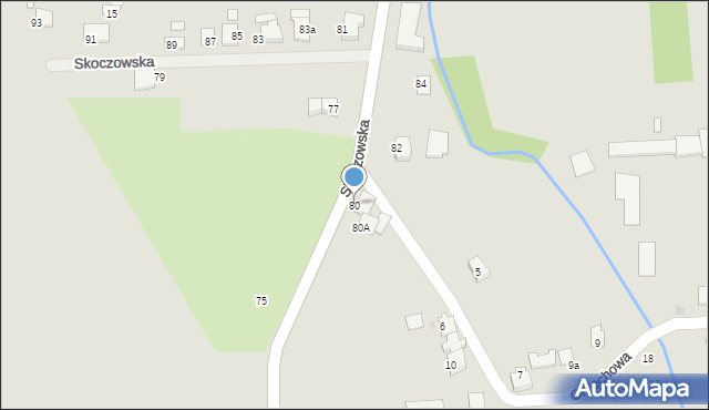 Ustroń, Skoczowska, 80, mapa Ustroń