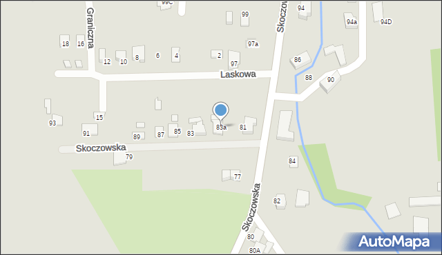 Ustroń, Skoczowska, 83a, mapa Ustroń