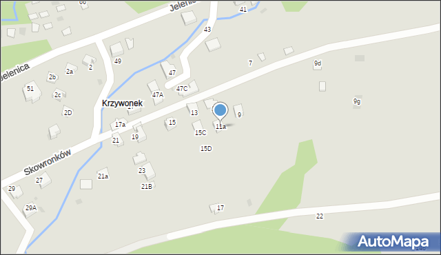 Ustroń, Skowronków, 11a, mapa Ustroń