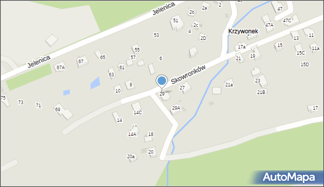 Ustroń, Skowronków, 29, mapa Ustroń