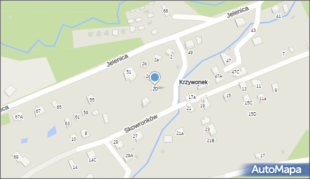 Ustroń, Skowronków, 2D, mapa Ustroń