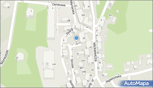 Wałbrzych, Skrzetuskiego Jana, 1A, mapa Wałbrzycha