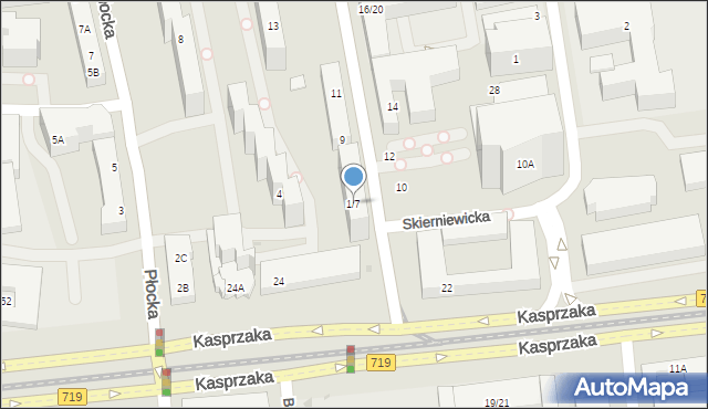 Warszawa, Skierniewicka, 1/7, mapa Warszawy
