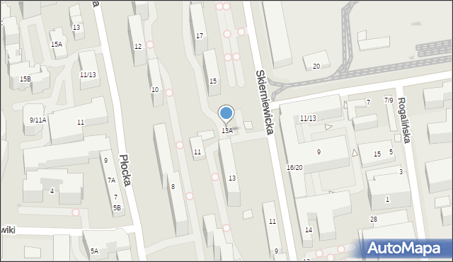 Warszawa, Skierniewicka, 13A, mapa Warszawy