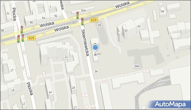 Warszawa, Skierniewicka, 36, mapa Warszawy