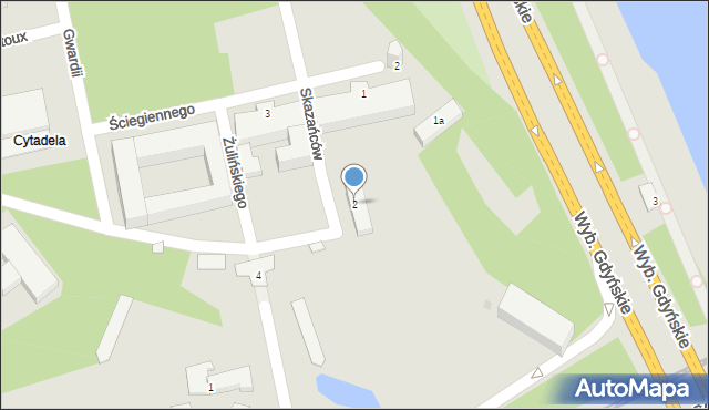 Warszawa, Skazańców, 2, mapa Warszawy