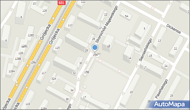 Warszawa, Skorochód-Majewskiego Walentego, 15A, mapa Warszawy