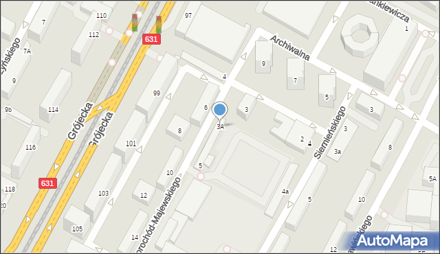 Warszawa, Skorochód-Majewskiego Walentego, 3A, mapa Warszawy