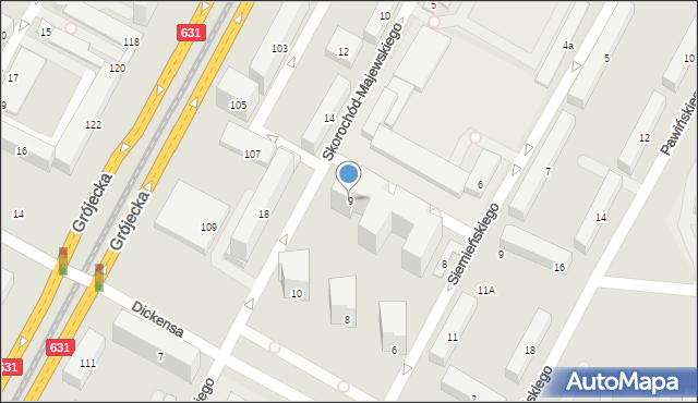 Warszawa, Skorochód-Majewskiego Walentego, 9, mapa Warszawy