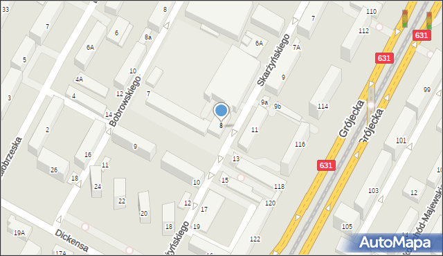 Warszawa, Skarżyńskiego Stanisława, 8, mapa Warszawy