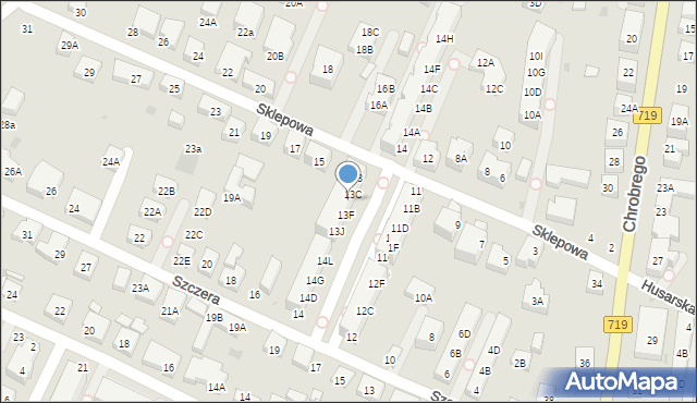 Warszawa, Sklepowa, 13D, mapa Warszawy