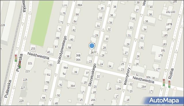 Warszawa, Skrzetuskiego, 25, mapa Warszawy