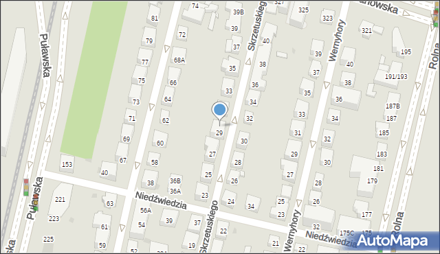Warszawa, Skrzetuskiego, 29A, mapa Warszawy
