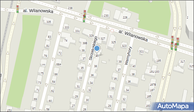 Warszawa, Skrzetuskiego, 40, mapa Warszawy