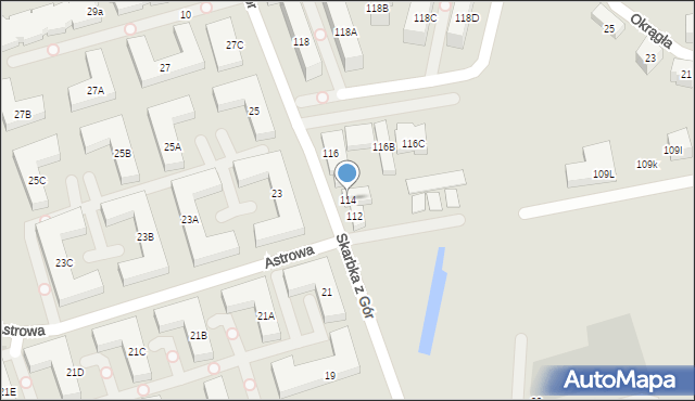 Warszawa, Skarbka z Gór, 114, mapa Warszawy