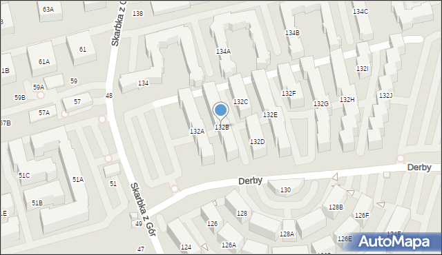 Warszawa, Skarbka z Gór, 132B, mapa Warszawy