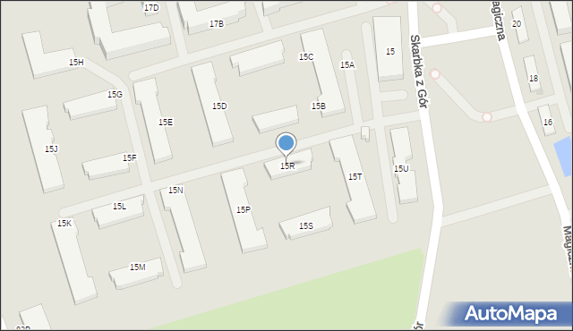 Warszawa, Skarbka z Gór, 15R, mapa Warszawy