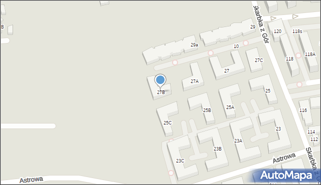 Warszawa, Skarbka z Gór, 27B, mapa Warszawy