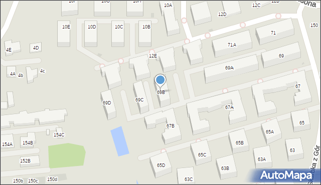 Warszawa, Skarbka z Gór, 69B, mapa Warszawy