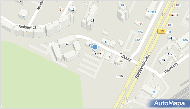 Warszawa, Skargi Piotra, ks., 7, mapa Warszawy