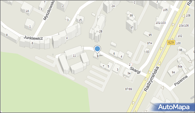 Warszawa, Skargi Piotra, ks., 9, mapa Warszawy