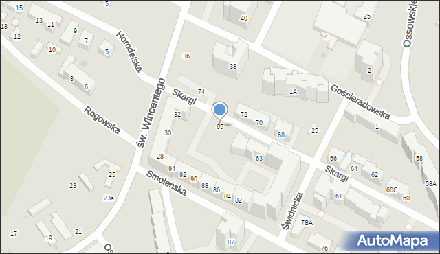 Warszawa, Skargi Piotra, ks., 65, mapa Warszawy