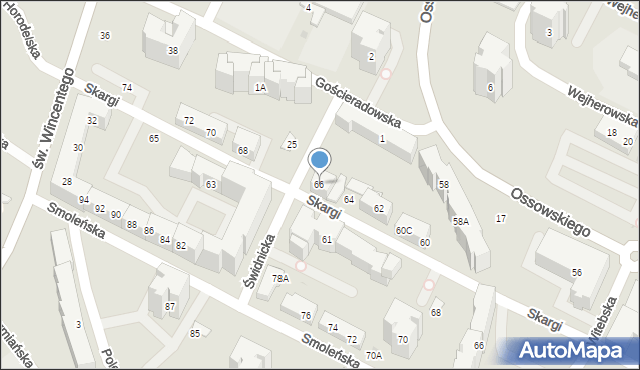 Warszawa, Skargi Piotra, ks., 66, mapa Warszawy