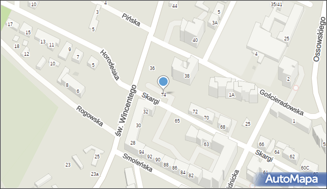 Warszawa, Skargi Piotra, ks., 74, mapa Warszawy