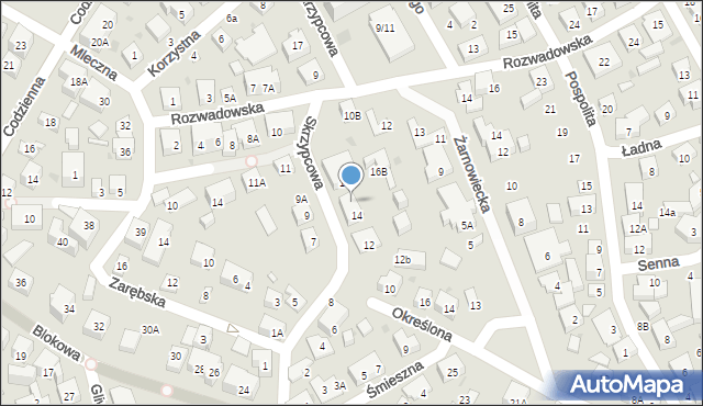 Warszawa, Skrzypcowa, 14A, mapa Warszawy