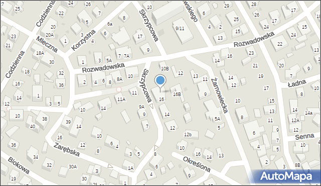 Warszawa, Skrzypcowa, 16A, mapa Warszawy