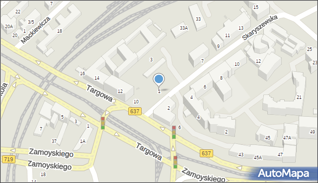 Warszawa, Skaryszewska, 1, mapa Warszawy