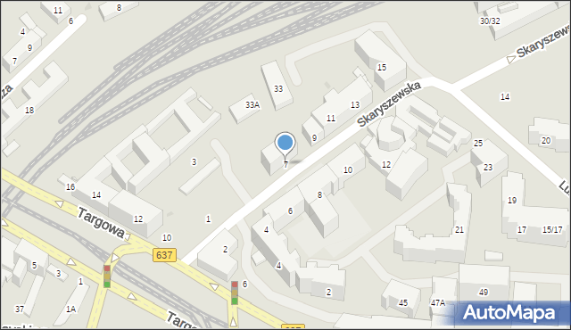 Warszawa, Skaryszewska, 7, mapa Warszawy