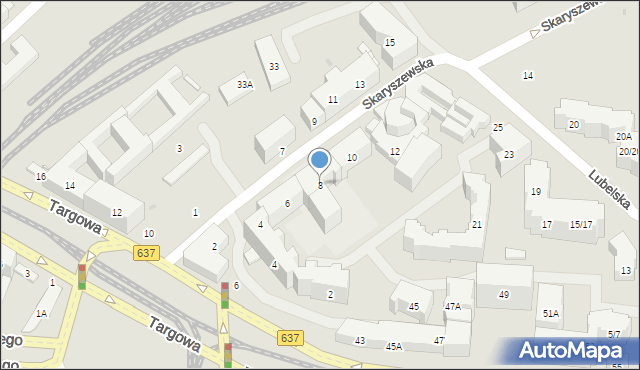 Warszawa, Skaryszewska, 8, mapa Warszawy