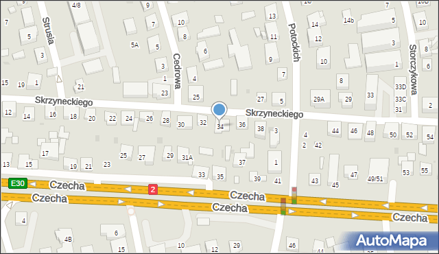 Warszawa, Skrzyneckiego Jana, 34, mapa Warszawy