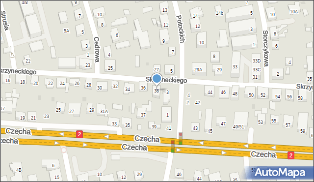 Warszawa, Skrzyneckiego Jana, 38, mapa Warszawy