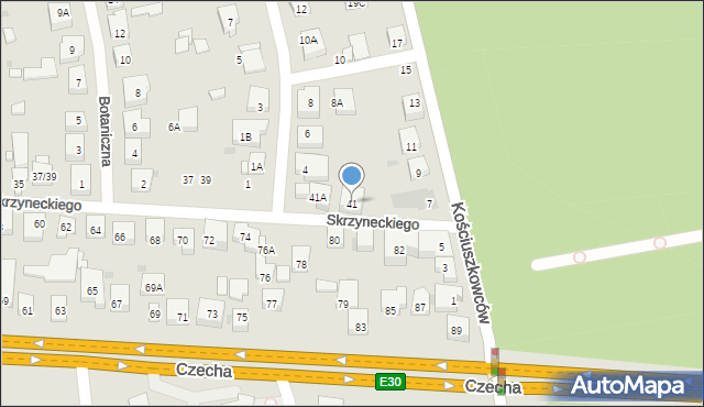 Warszawa, Skrzyneckiego Jana, 41, mapa Warszawy