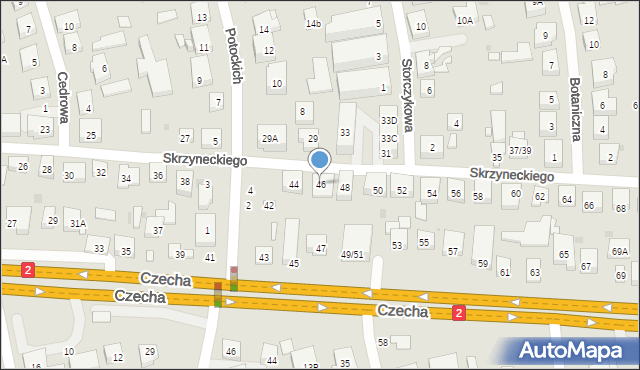 Warszawa, Skrzyneckiego Jana, 46, mapa Warszawy