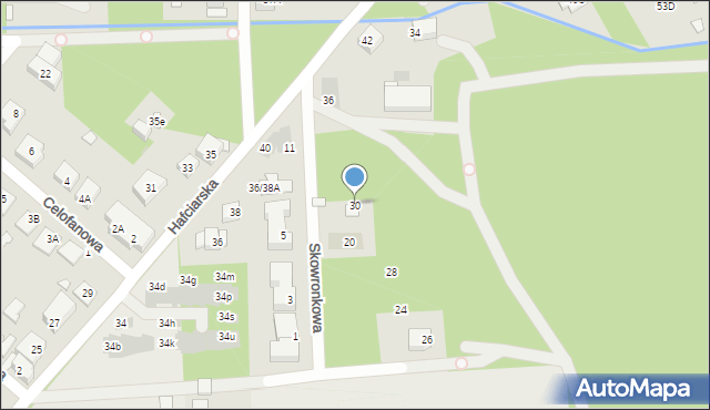 Warszawa, Skowronkowa, 30, mapa Warszawy