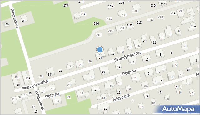 Warszawa, Skandynawska, 24, mapa Warszawy