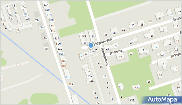 Warszawa, Skandynawska, 27, mapa Warszawy