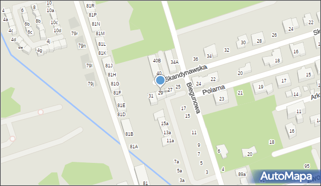 Warszawa, Skandynawska, 29, mapa Warszawy