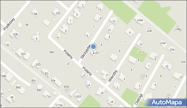 Warszawa, Skrzypów, 4, mapa Warszawy