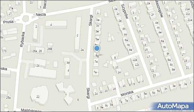 Wejherowo, Skargi Piotra, ks., 5g, mapa Wejherowo