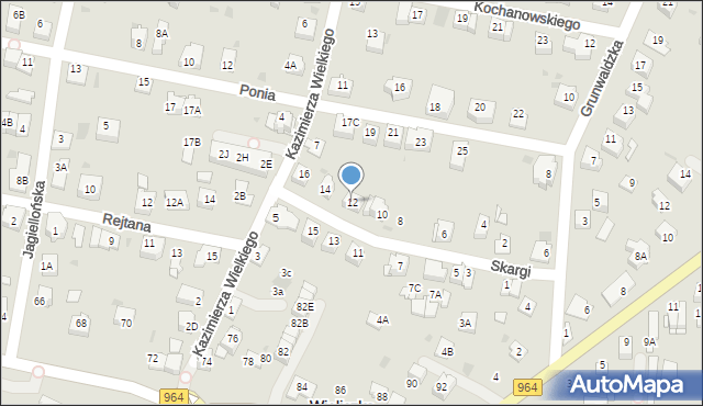 Wieliczka, Skargi Piotra, ks., 12, mapa Wieliczka