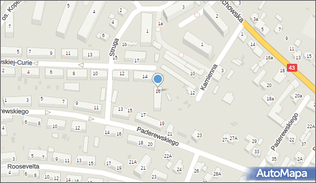 Wieluń, Skłodowskiej-Curie Marii, 16, mapa Wieluń