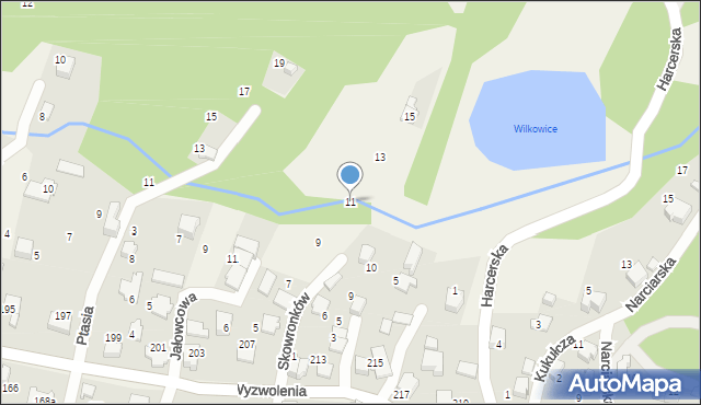 Wilkowice, Skowronków, 11, mapa Wilkowice