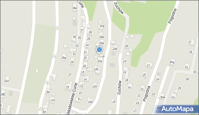 Wodzisław Śląski, Skłodowskiej-Curie Marii, 22a, mapa Wodzisławia Śląskiego