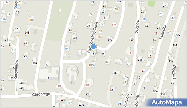 Wodzisław Śląski, Skłodowskiej-Curie Marii, 6, mapa Wodzisławia Śląskiego