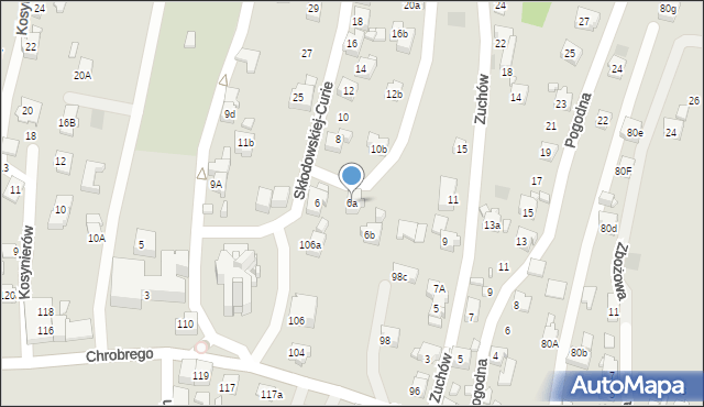 Wodzisław Śląski, Skłodowskiej-Curie Marii, 6a, mapa Wodzisławia Śląskiego