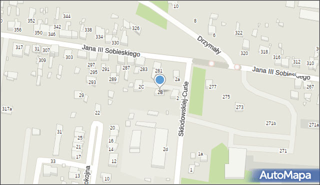 Wojkowice, Skłodowskiej-Curie Marii, 2B, mapa Wojkowice